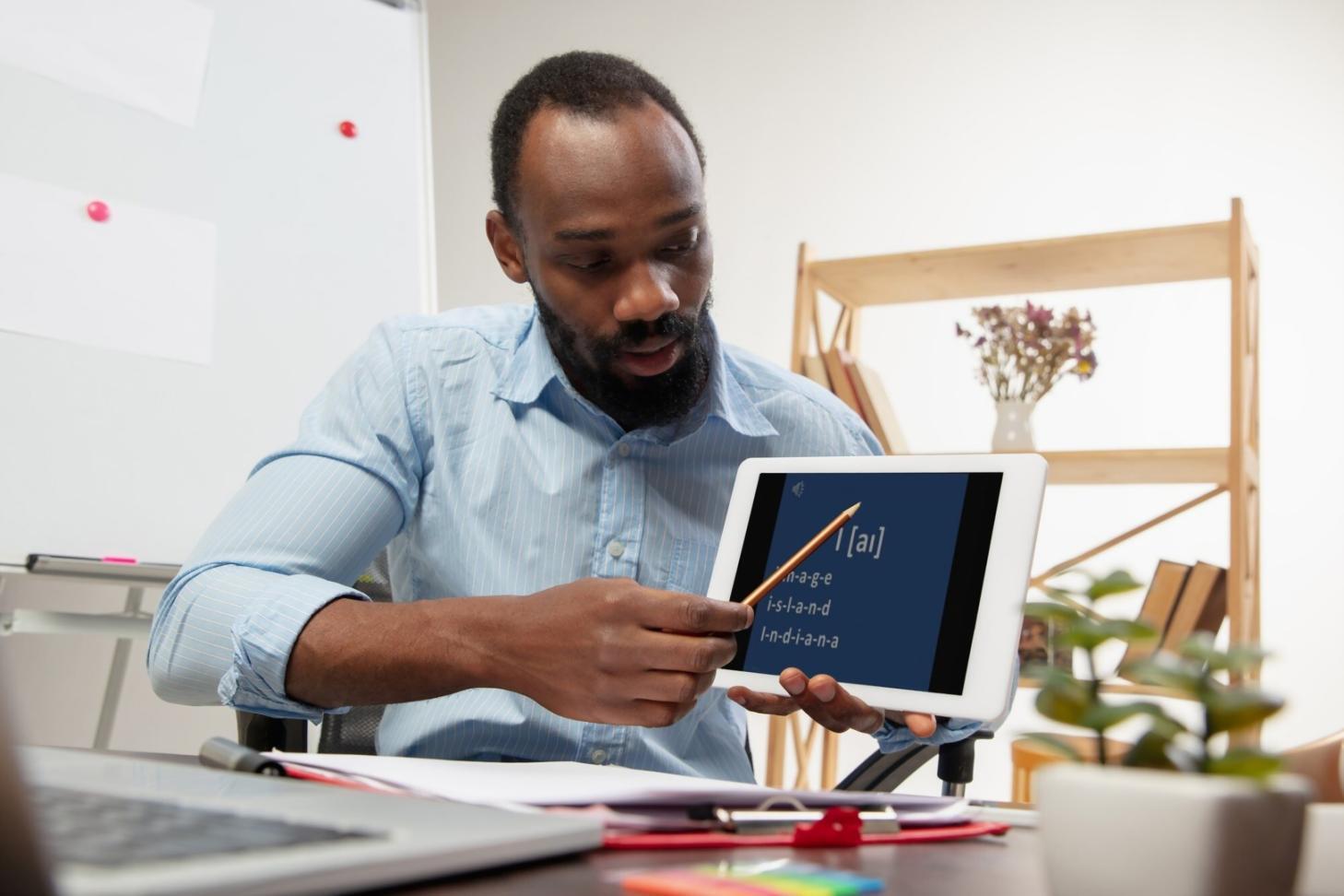 Modern financial technology workspace with charts and analytical tools